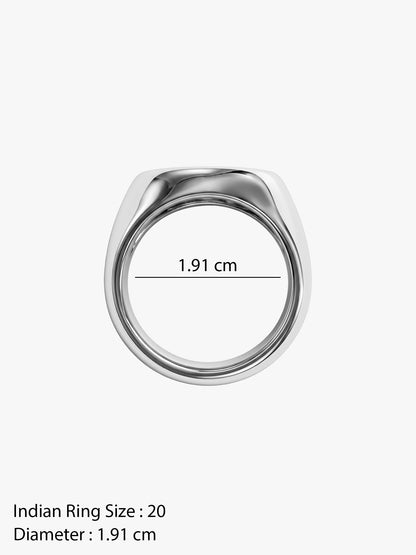 IXIA by GIVA Code of Silence Rhodium Plated Ring For Men (Size 20)
