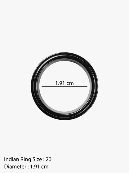 IXIA by GIVA Emotionally Regulated Black Rhodium Ring For Men (Size 20)