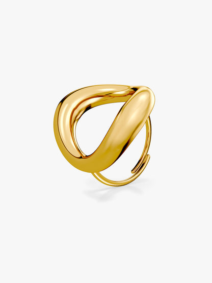 Hollow Halo Gold Plated Ring (Size 13)