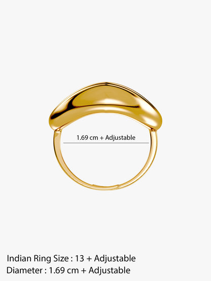 Hollow Halo Gold Plated Ring (Size 13)