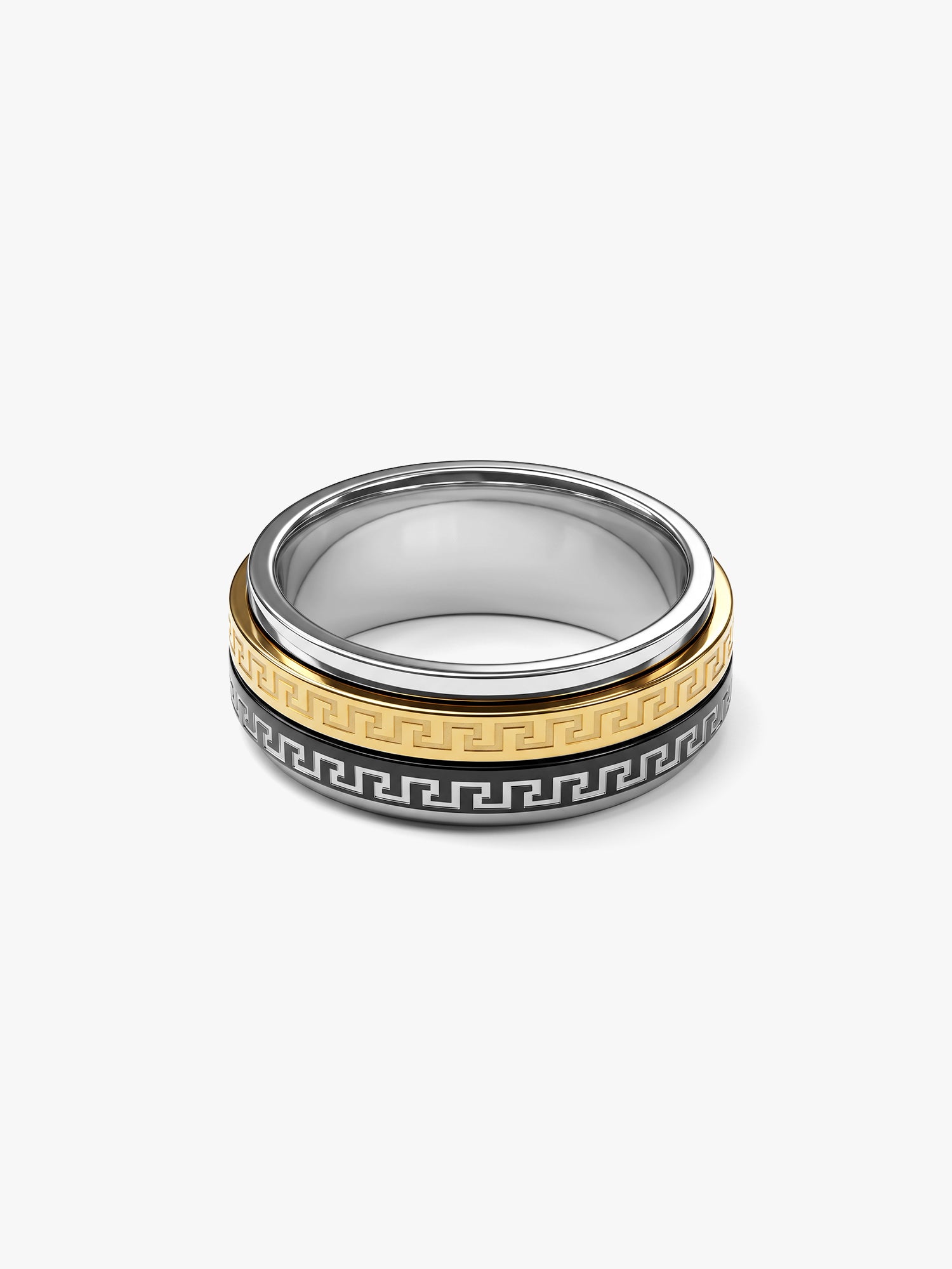 IXIA by GIVA Da Vinci Code Triple Tone Ring For Men (Size 20)