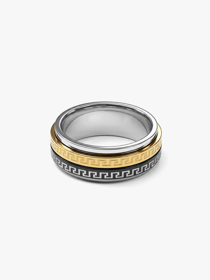 IXIA by GIVA Da Vinci Code Triple Tone Ring For Men (Size 20)