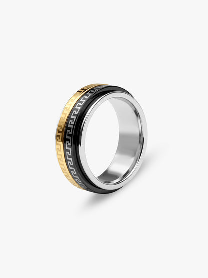 IXIA by GIVA Da Vinci Code Triple Tone Ring For Men (Size 20)