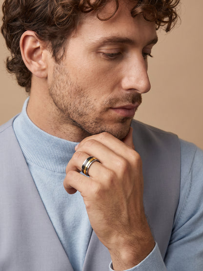 IXIA by GIVA Da Vinci Code Triple Tone Ring For Men (Size 20)
