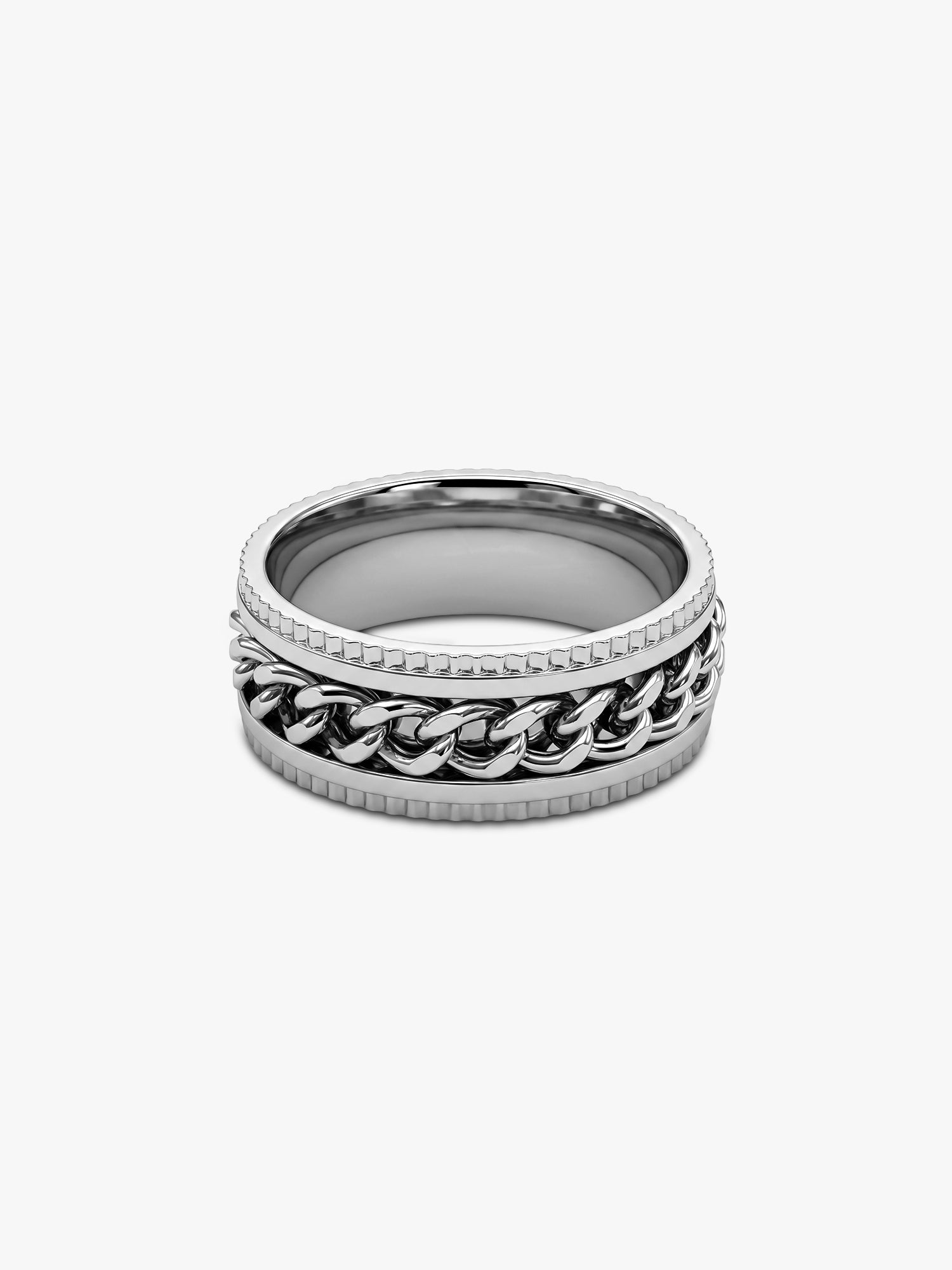 IXIA by GIVA On Loop Rhodium Plated Ring For Men (Size 20)
