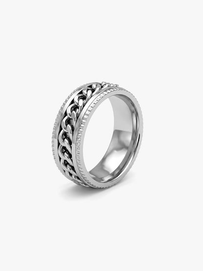 IXIA by GIVA On Loop Rhodium Plated Ring For Men (Size 20)