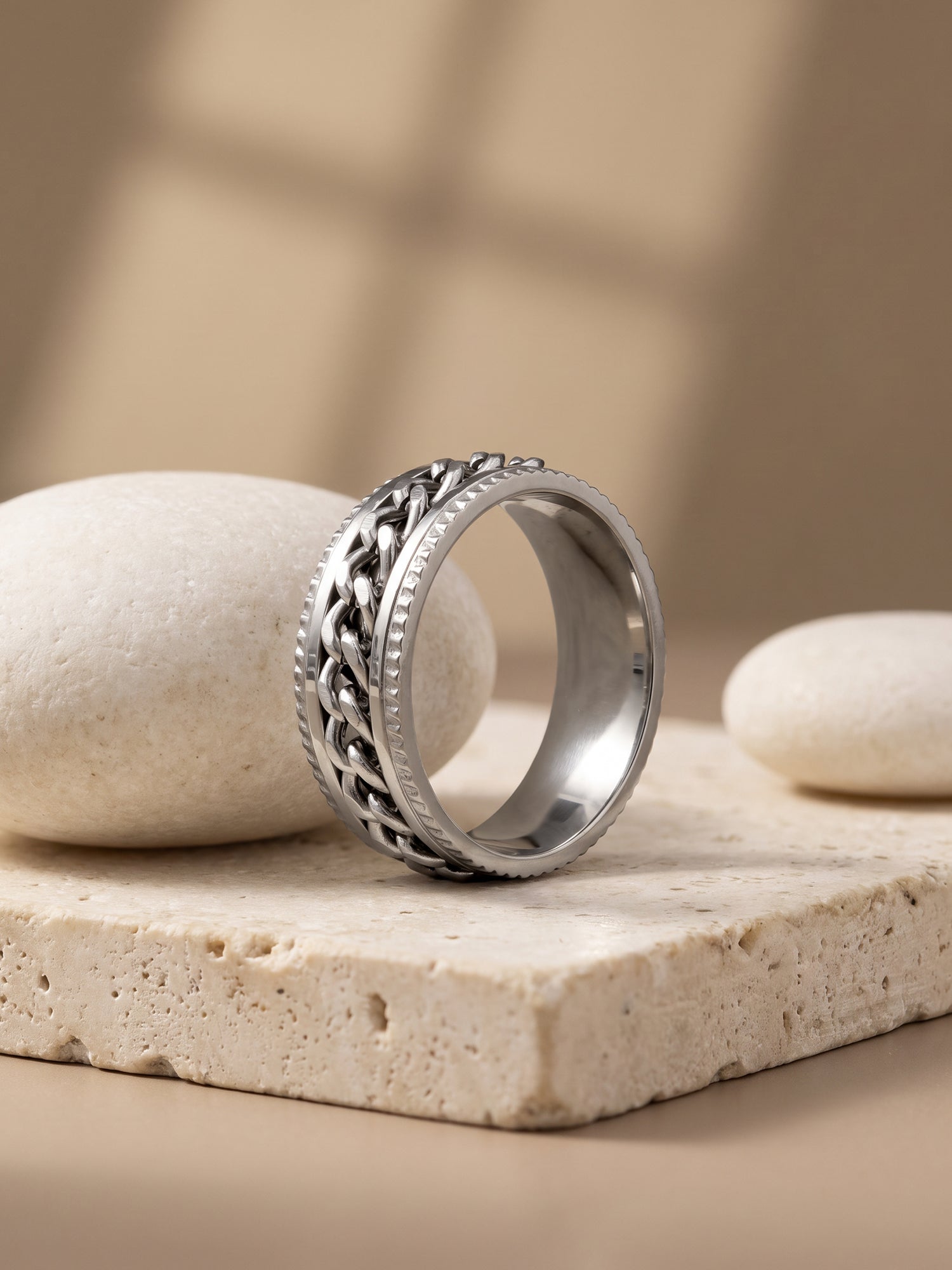 IXIA by GIVA On Loop Rhodium Plated Ring For Men (Size 20)