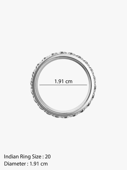 IXIA by GIVA On Loop Rhodium Plated Ring For Men (Size 20)