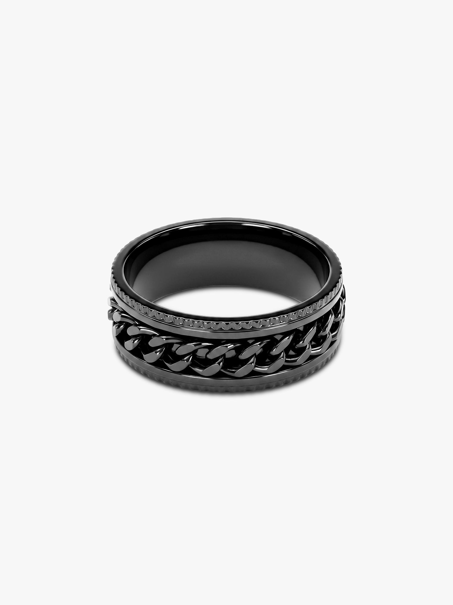 IXIA by GIVA Down Bad Black Rhodium Ring For Men (Size 20)