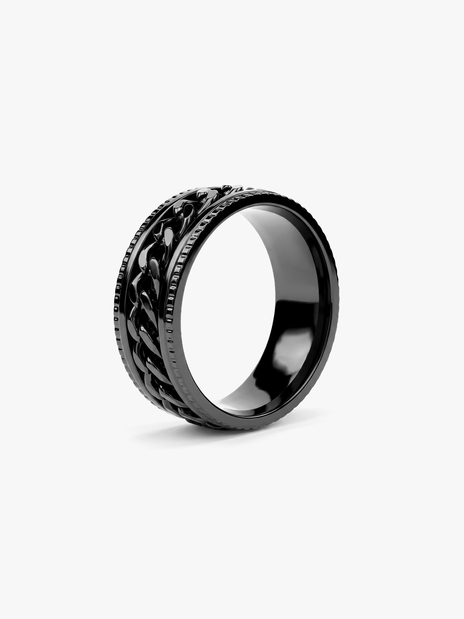 IXIA by GIVA Down Bad Black Rhodium Ring For Men (Size 20)