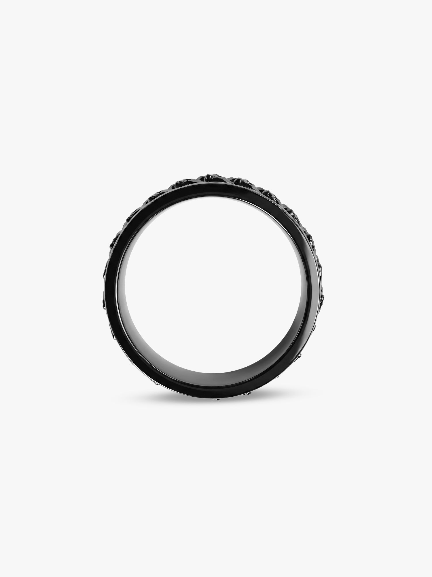 IXIA by GIVA Down Bad Black Rhodium Ring For Men (Size 20)