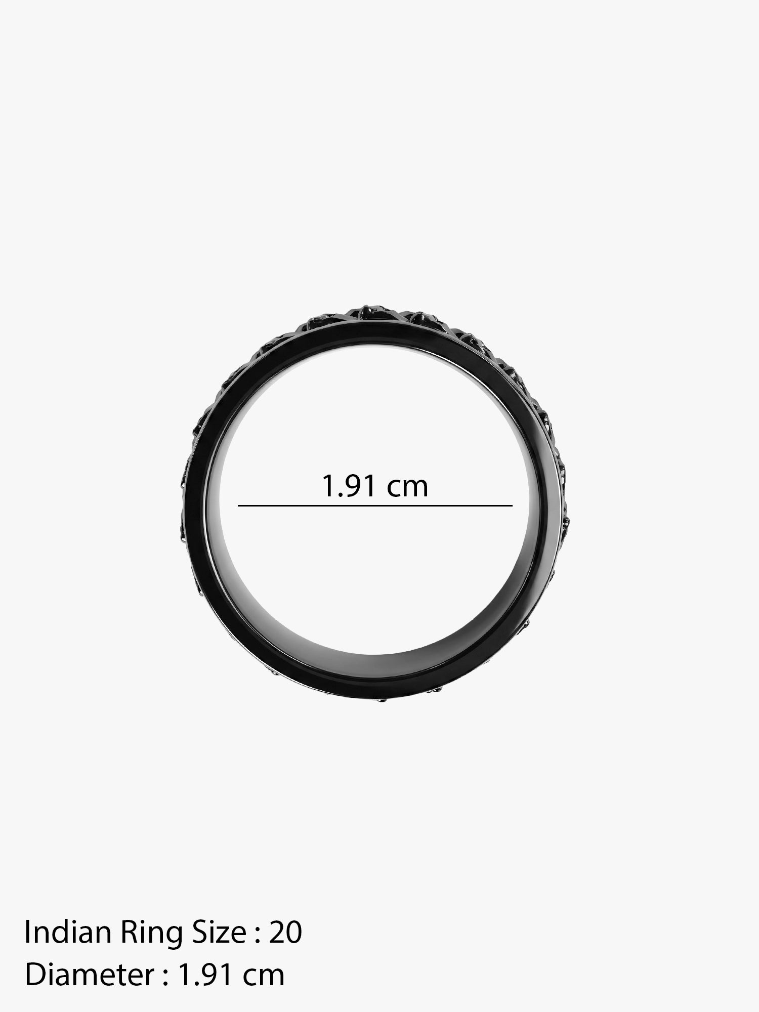 IXIA by GIVA Down Bad Black Rhodium Ring For Men (Size 20)