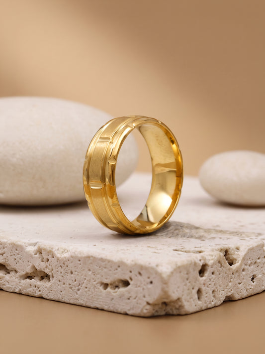 IXIA by GIVA Committed Type Gold Plated Ring For Men (Size 20)