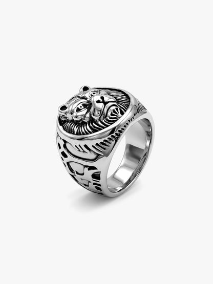 IXIA by GIVA Killer Instinct Matte Rhodium Ring For Men (Size 20)