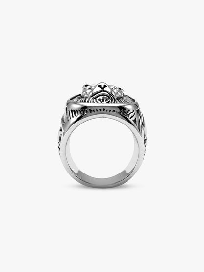 IXIA by GIVA Killer Instinct Matte Rhodium Ring For Men (Size 20)