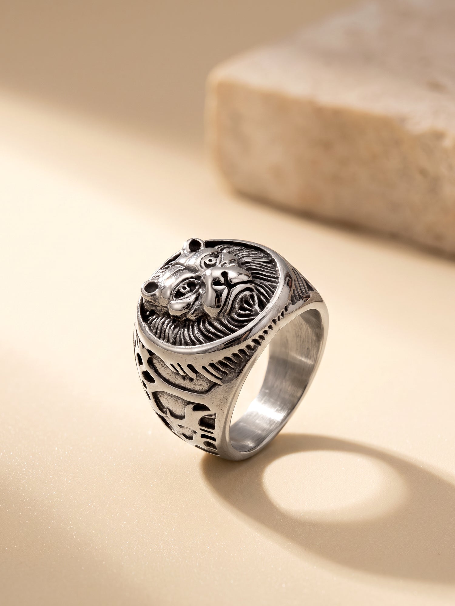 IXIA by GIVA Killer Instinct Matte Rhodium Ring For Men (Size 20)