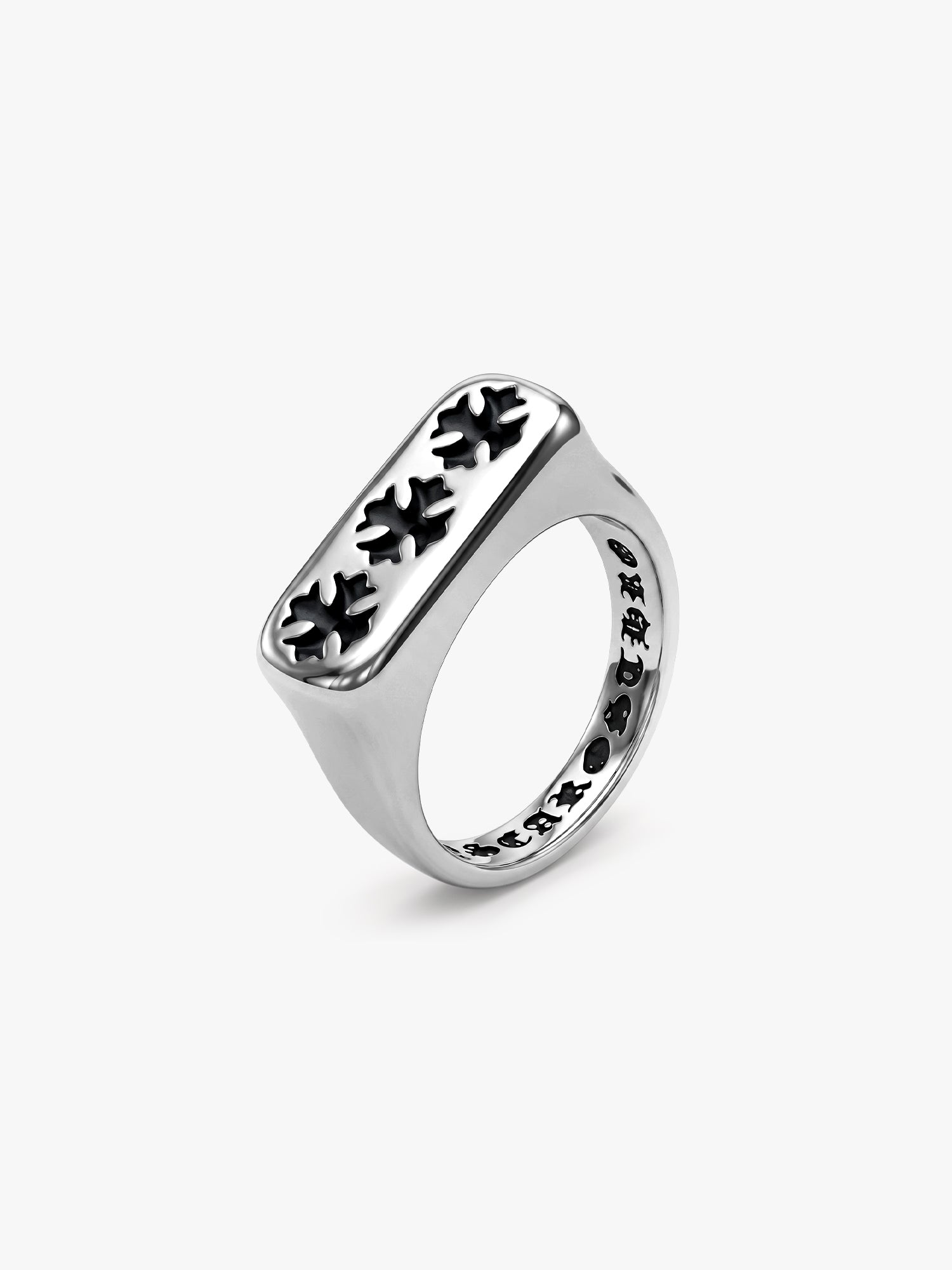 IXIA by Giva Sinners Club Rhodium Plated Ring for Men (Size 20)