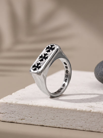 IXIA by Giva Sinners Club Rhodium Plated Ring for Men (Size 20)