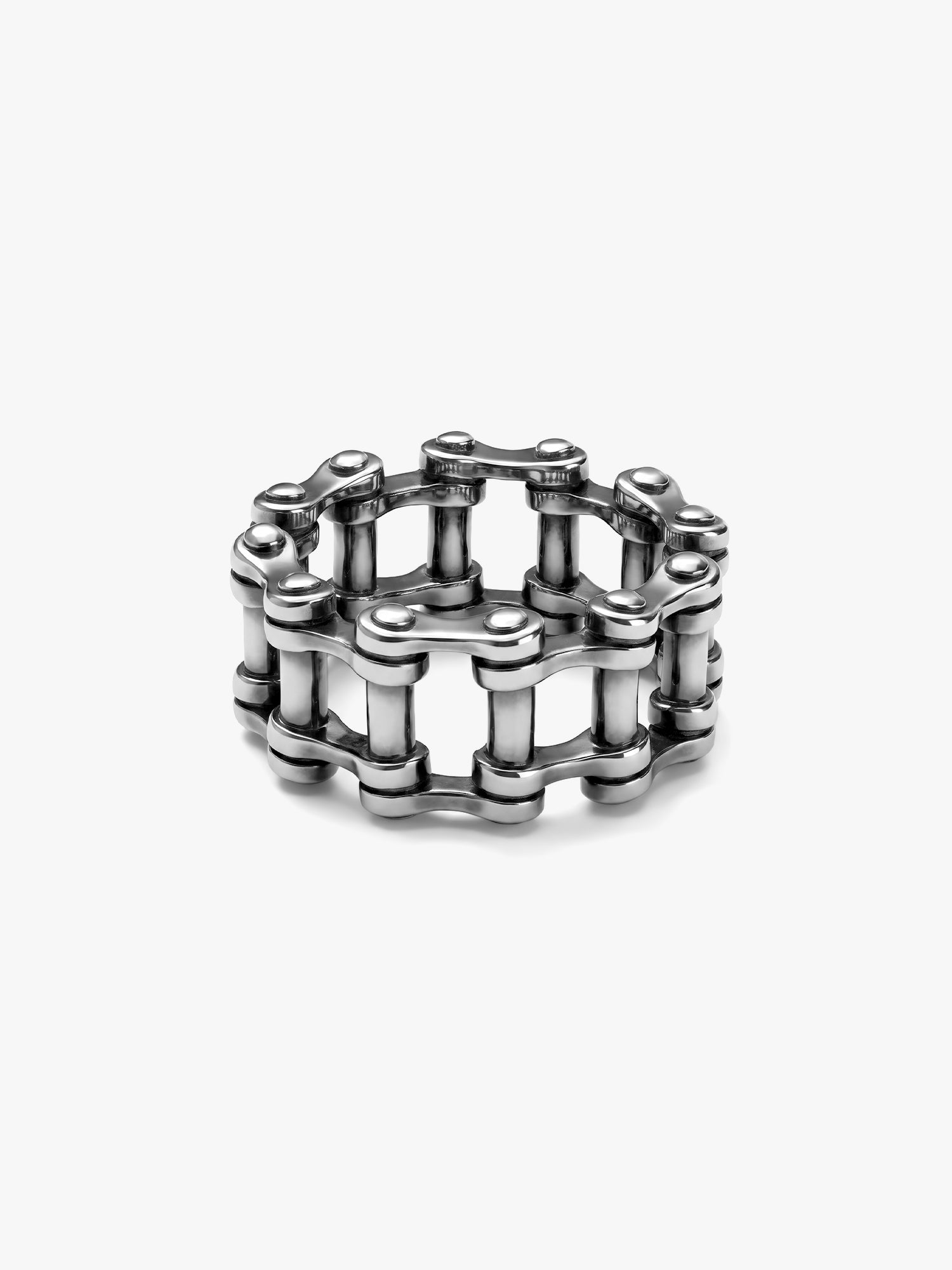 IXIA by GIVA Locked Up Matte Rhodium Ring For Men (Size 19)