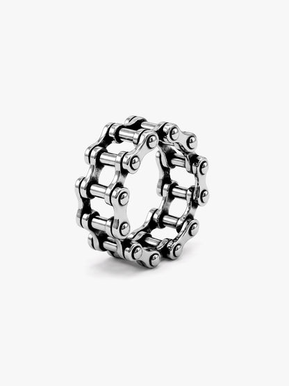 IXIA by GIVA Locked Up Matte Rhodium Ring For Men (Size 19)