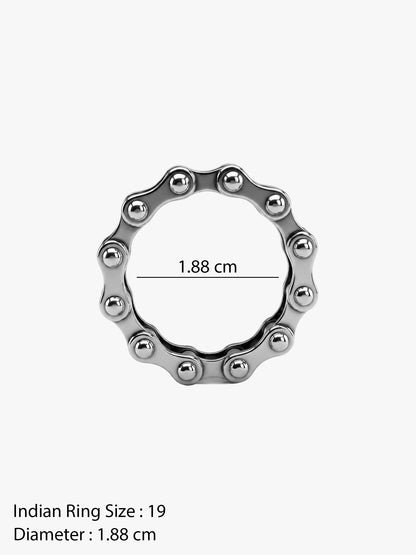 IXIA by GIVA Locked Up Matte Rhodium Ring For Men (Size 19)