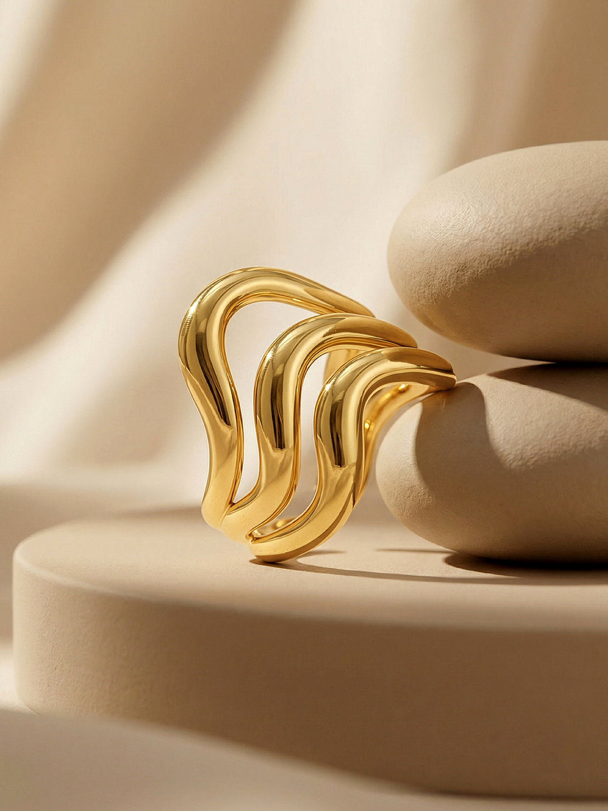 IXIA by GIVA Everyday Mood Gold Plated Ring (Size 14)