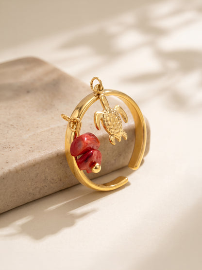 IXIA by GIVA Muse Material Gold Plated Ring (Size 12)