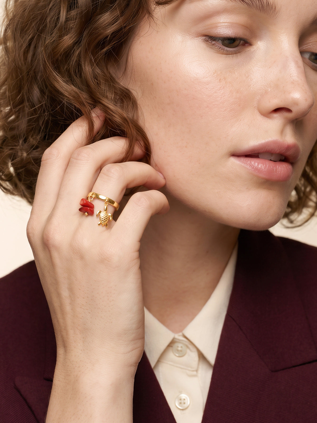 IXIA by GIVA Muse Material Gold Plated Ring (Size 12)
