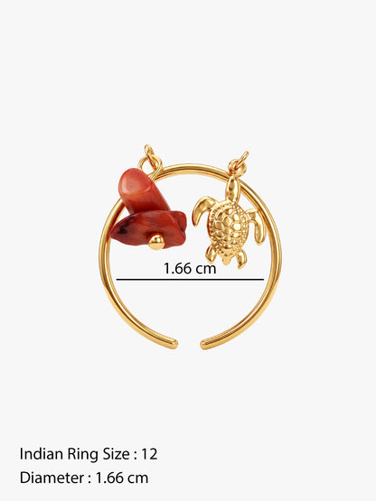 IXIA by GIVA Muse Material Gold Plated Ring (Size 12)