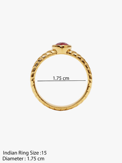 IXIA by GIVA Girlhood Gold Plated Ring (Size 15)