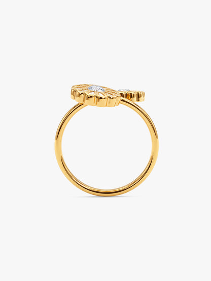 IXIA by GIVA Cute Neighbour Gold Plated Ring (Size 14)