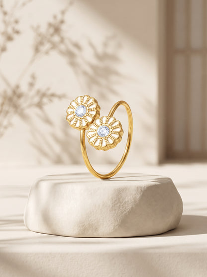 IXIA by GIVA Cute Neighbour Gold Plated Ring (Size 14)