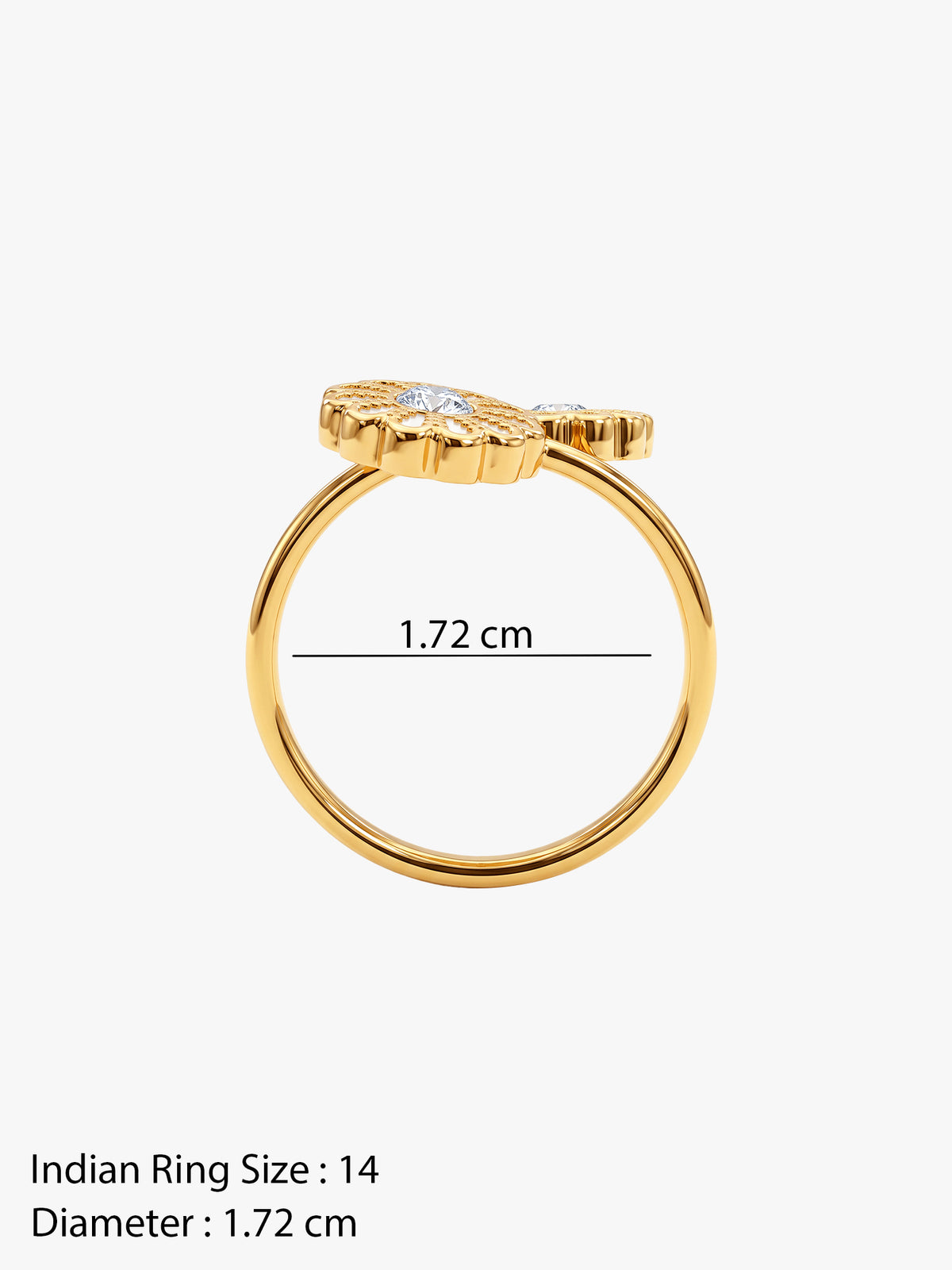IXIA by GIVA Cute Neighbour Gold Plated Ring (Size 14)