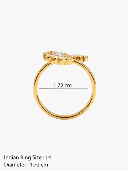 IXIA by GIVA Cute Neighbour Gold Plated Ring (Size 14)