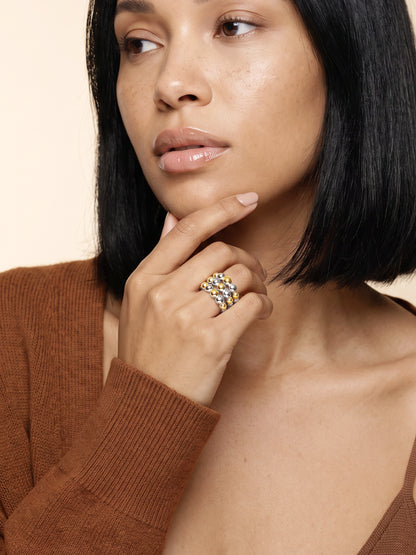 IXIA by GIVA Too Bold Dual Tone Ring (Size 14)