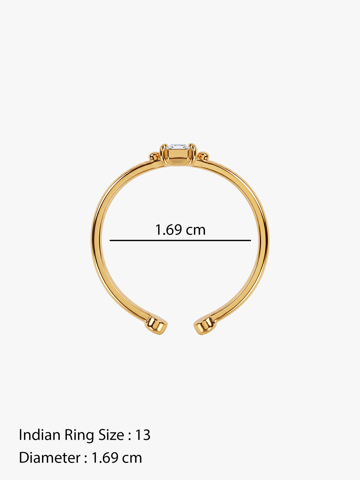 IXIA by GIVA Deputy Princess Gold Plated Ring (Size 13)