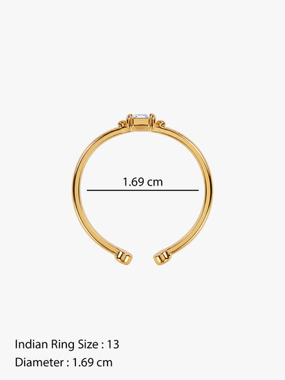 IXIA by GIVA Deputy Princess Gold Plated Ring (Size 13)