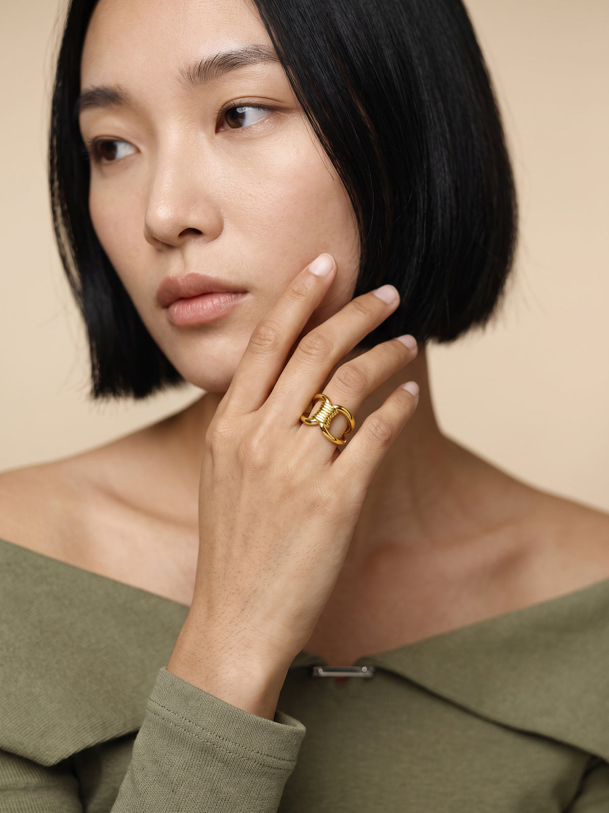 IXIA by GIVA Little Treat Gold Plated Ring (Size 12)