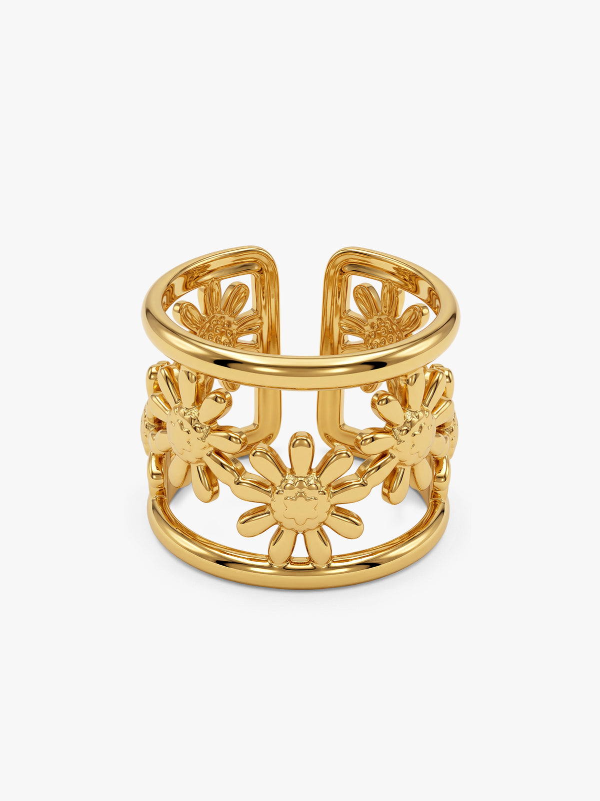 IXIA by GIVA Flower Power Gold Plated Ring (Size 15)