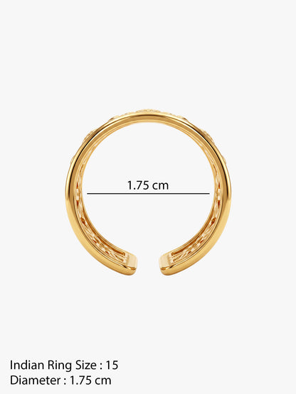 IXIA by GIVA Flower Power Gold Plated Ring (Size 15)