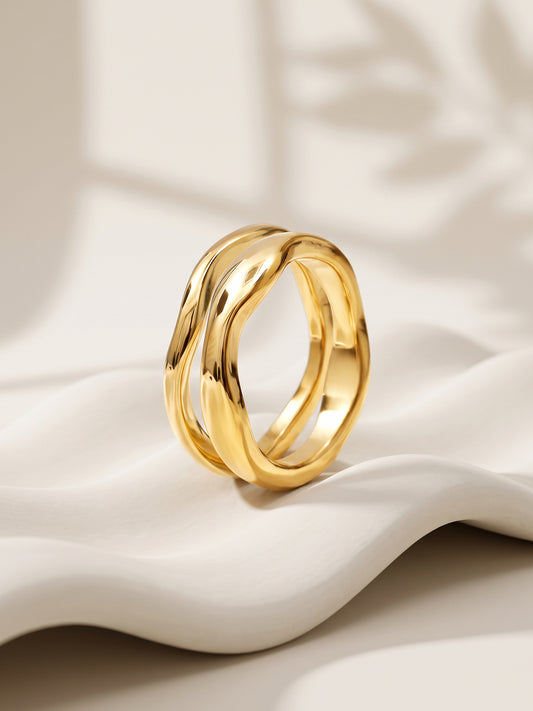 IXIA by GIVA Good Ones Gold Plated Ring (Size 12)