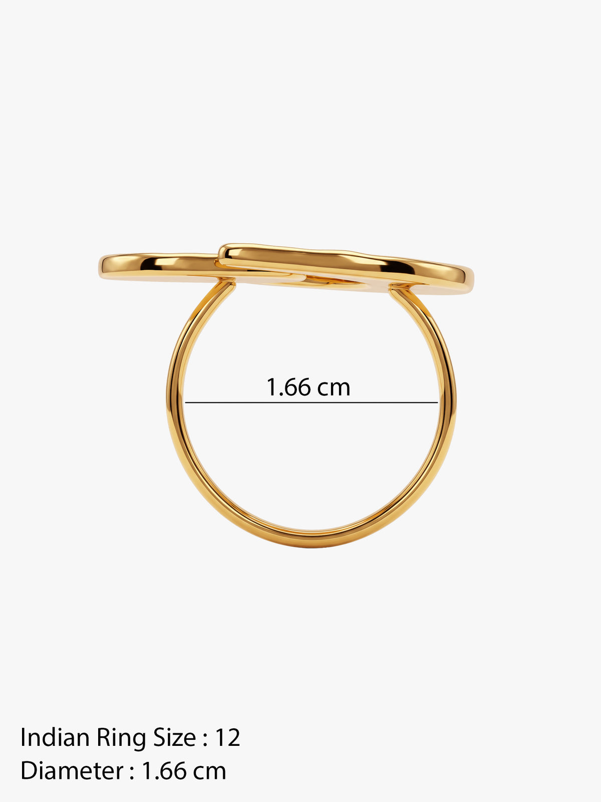 IXIA by GIVA Crimson Crater Gold Plated Ring (Size 12)