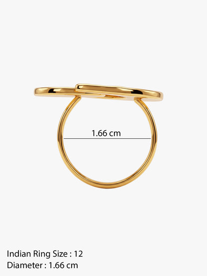 IXIA by GIVA Crimson Crater Gold Plated Ring (Size 12)