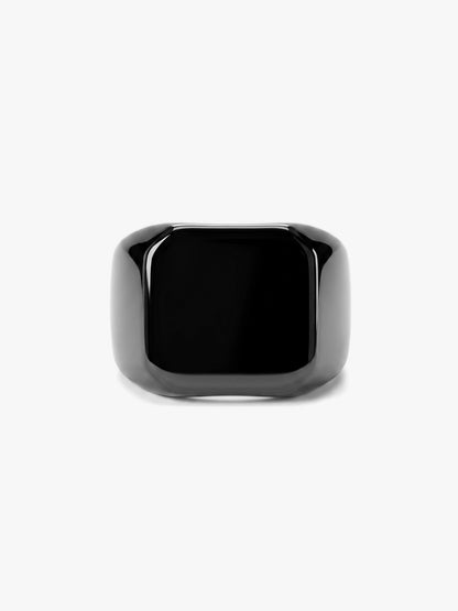 IXIA by GIVA Smooth Criminal Black Rhodium Ring For Men (Size 23)