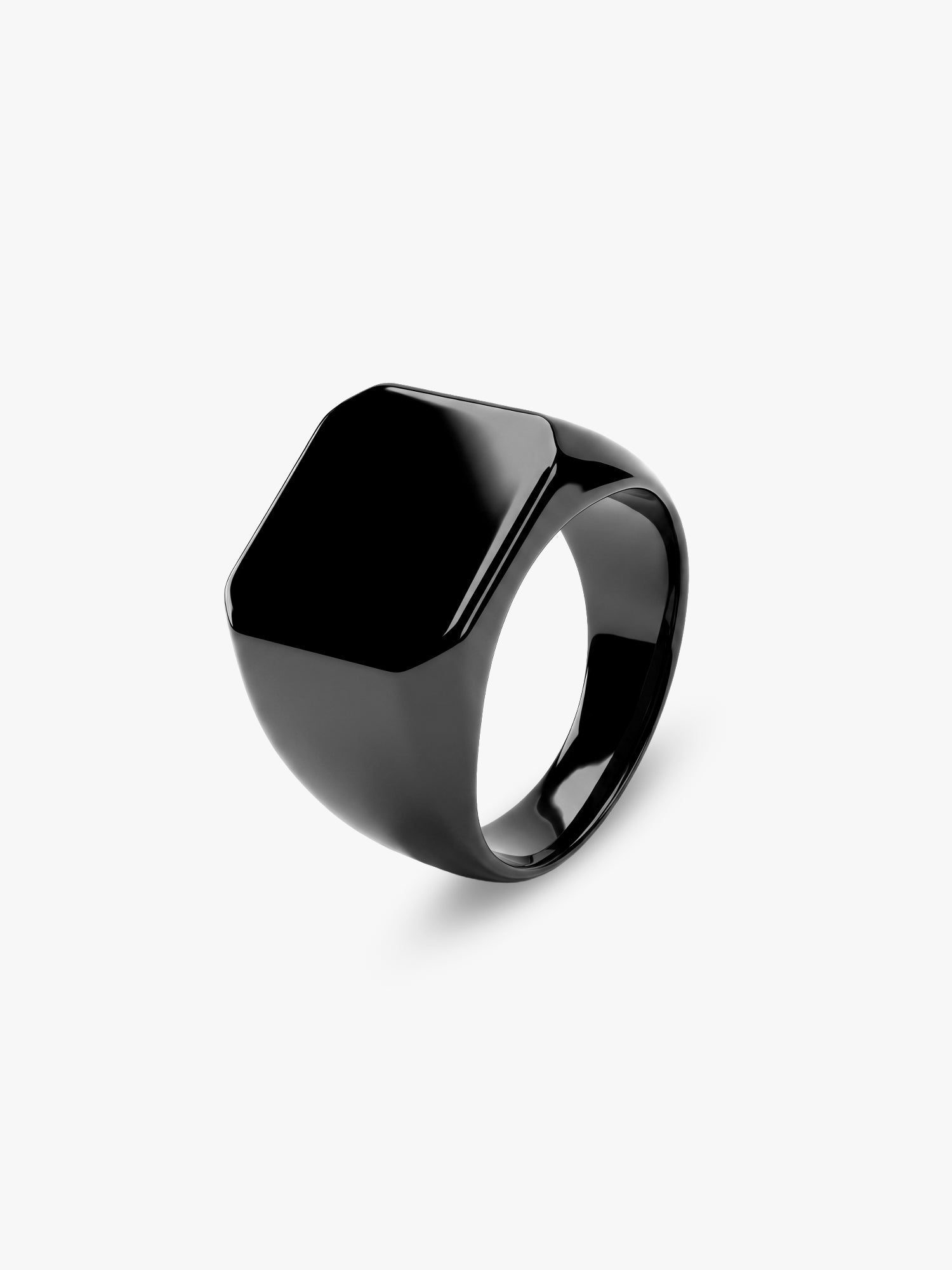 IXIA by GIVA Smooth Criminal Black Rhodium Ring For Men (Size 23)
