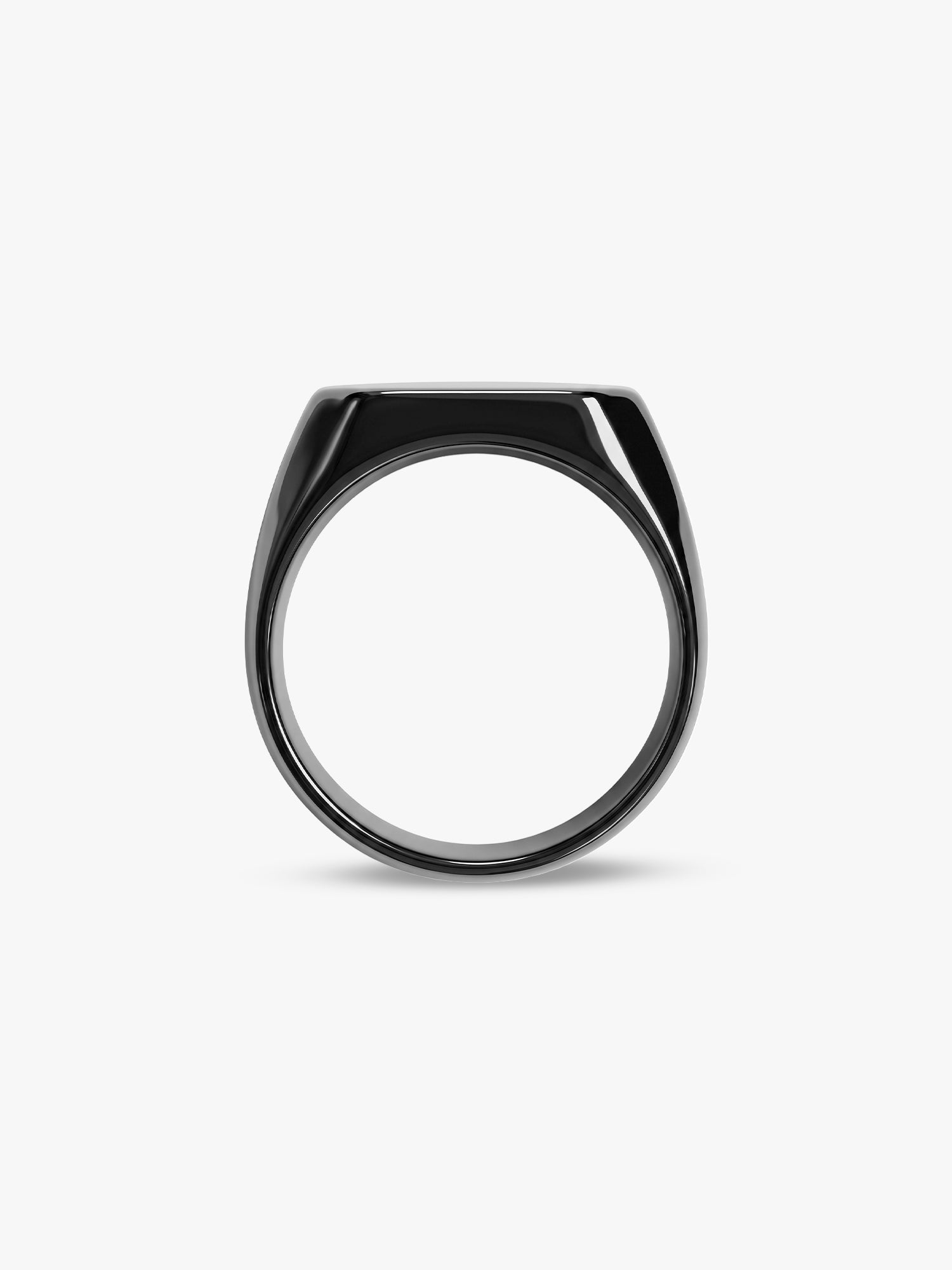 IXIA by GIVA Smooth Criminal Black Rhodium Ring For Men (Size 23)