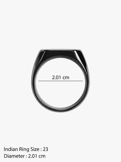IXIA by GIVA Smooth Criminal Black Rhodium Ring For Men (Size 23)