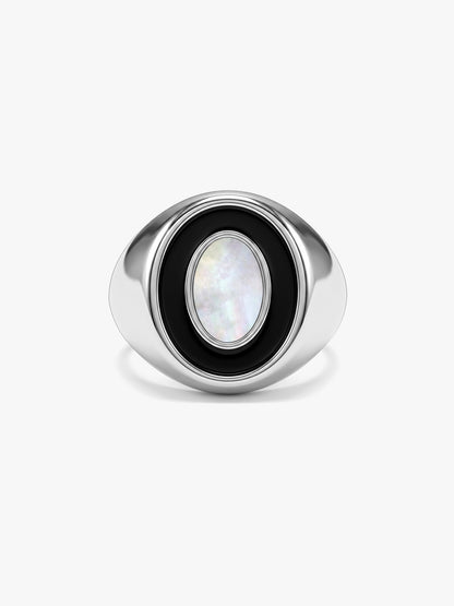 IXIA by GIVA Kingpin Rhodium Plated Cocktail Ring For Men (Size 22)