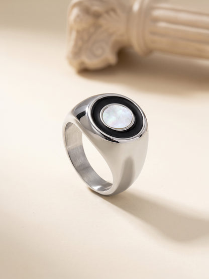 IXIA by GIVA Kingpin Rhodium Plated Cocktail Ring For Men (Size 22)