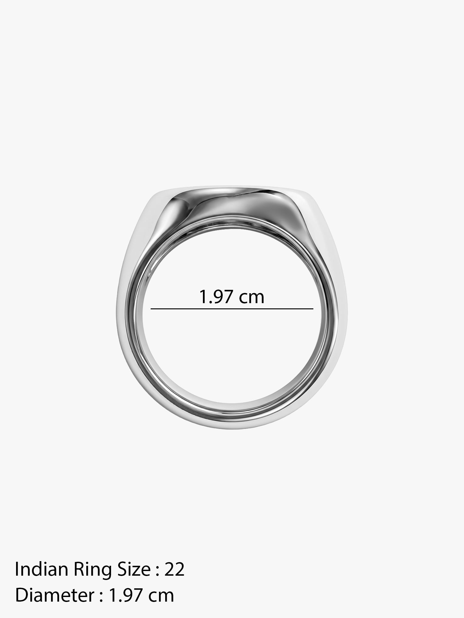 IXIA by GIVA Kingpin Rhodium Plated Cocktail Ring For Men (Size 22)